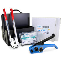 Portable 1/2" x 400' Poly Strapping Kit with Dispenser, 300 lbs. or 600 lbs. Break Strength